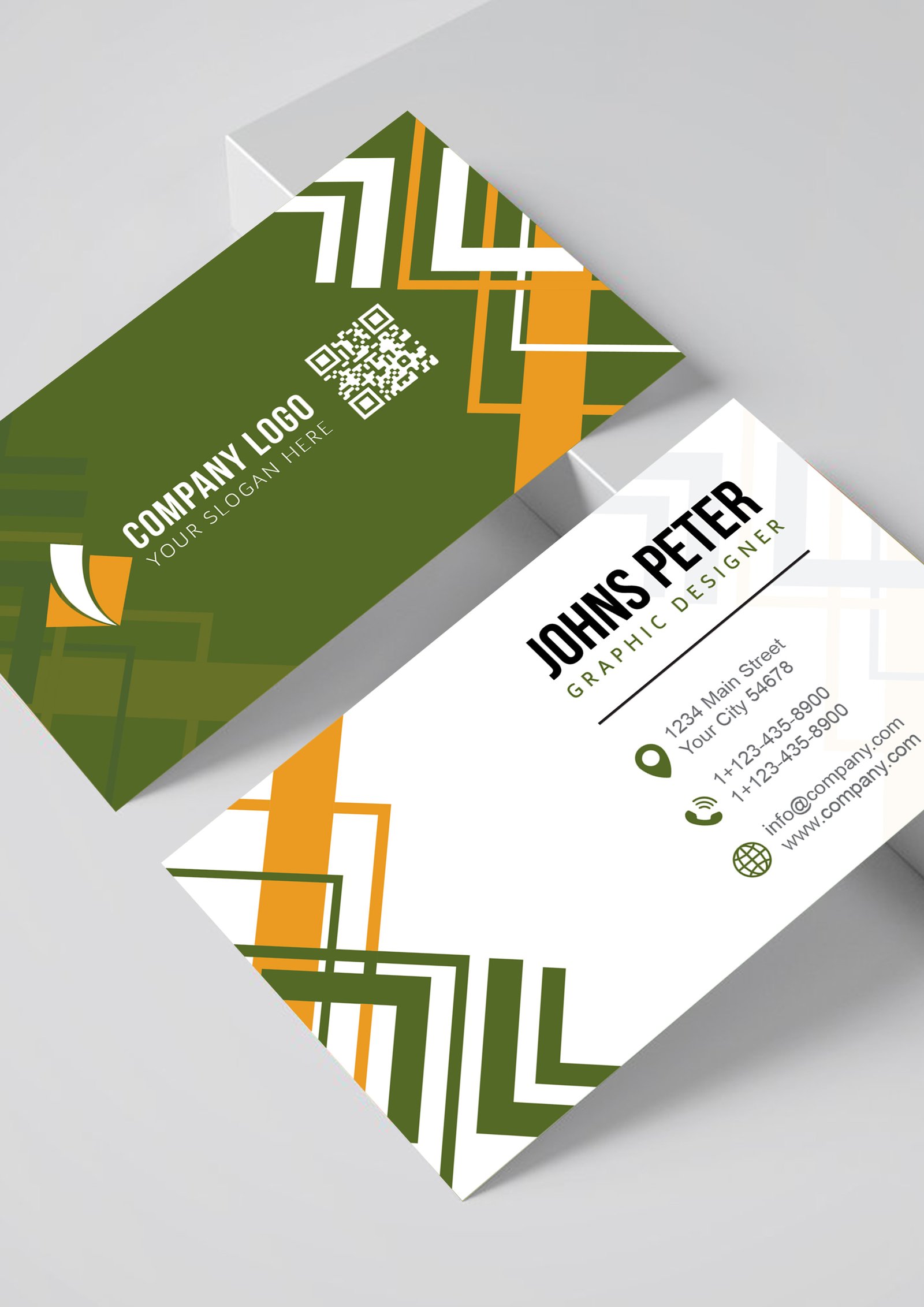 Clean Corporate Business Card Template Green